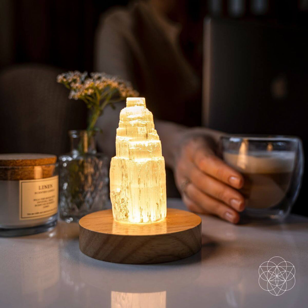 Selenite Cleansing Lamp | Night Light | Wiccan Center