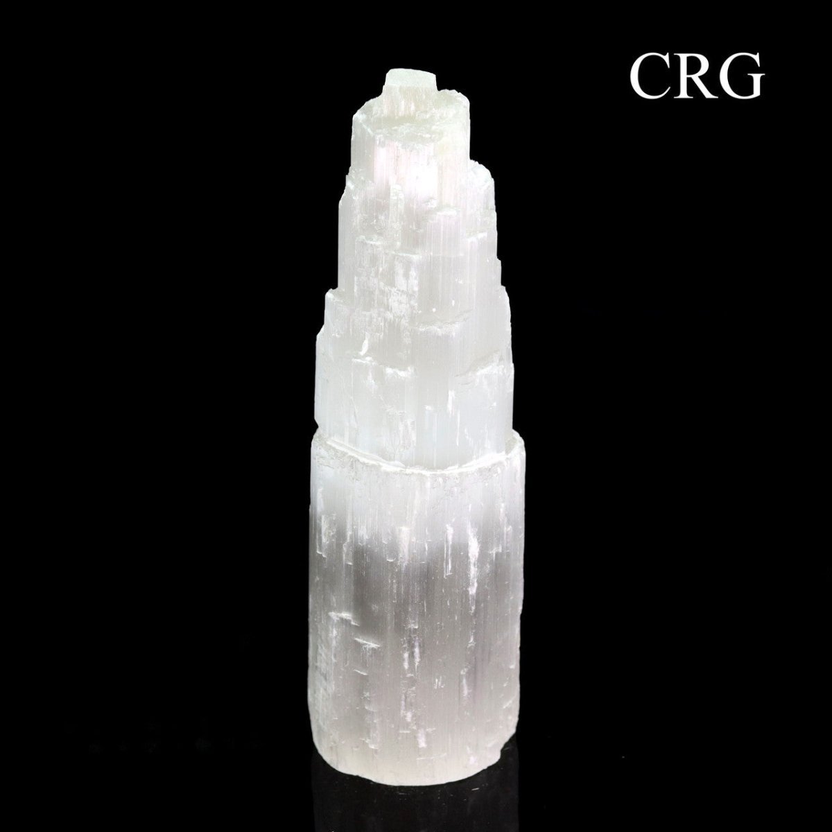 Selenite Skyscraper Tower Lamp with Bulb and Cord 7 to 9 inches (1 Piece)