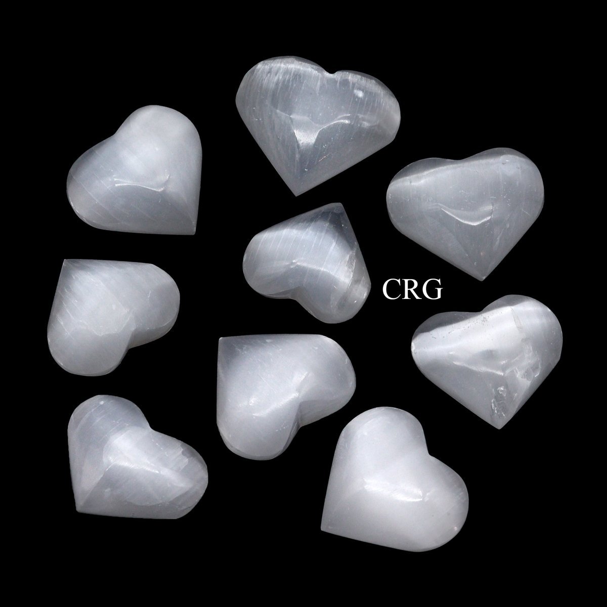 Selenite Pocket Hearts 20 to 30 mm (4 Pieces)