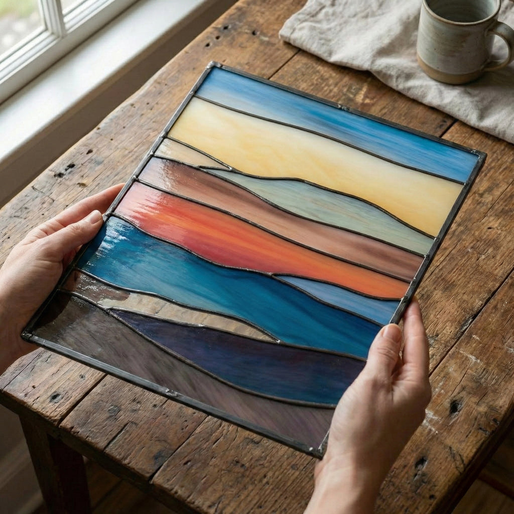 Mountain Landscape Stained Glass Pattern | Crafting Patterns & Molds | Wiccan Center