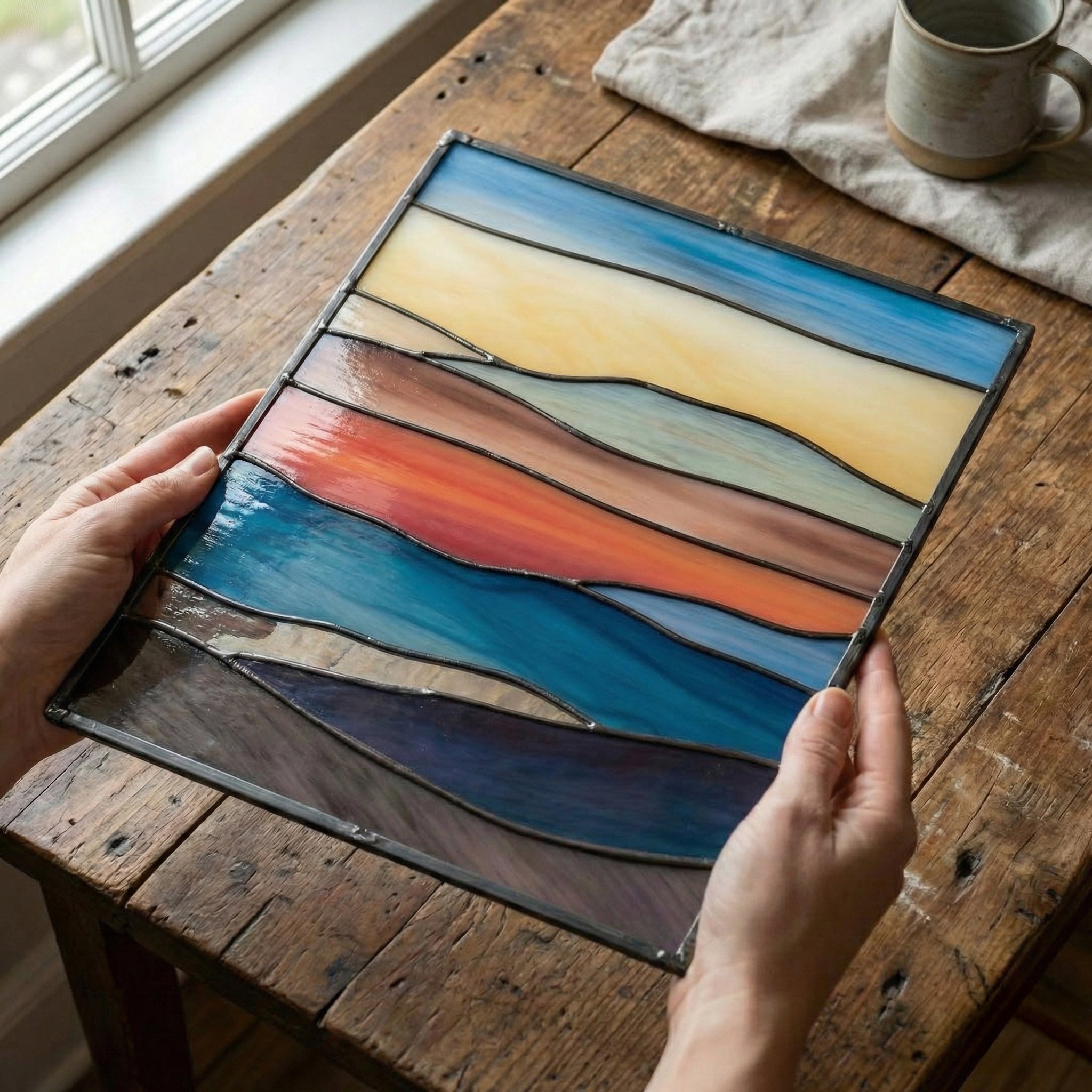 Mountain Landscape Stained Glass Pattern | Crafting Patterns & Molds | Wiccan Center