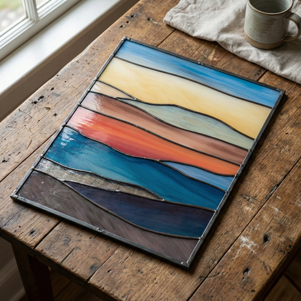 Mountain Landscape Stained Glass Pattern | Crafting Patterns & Molds | Wiccan Center