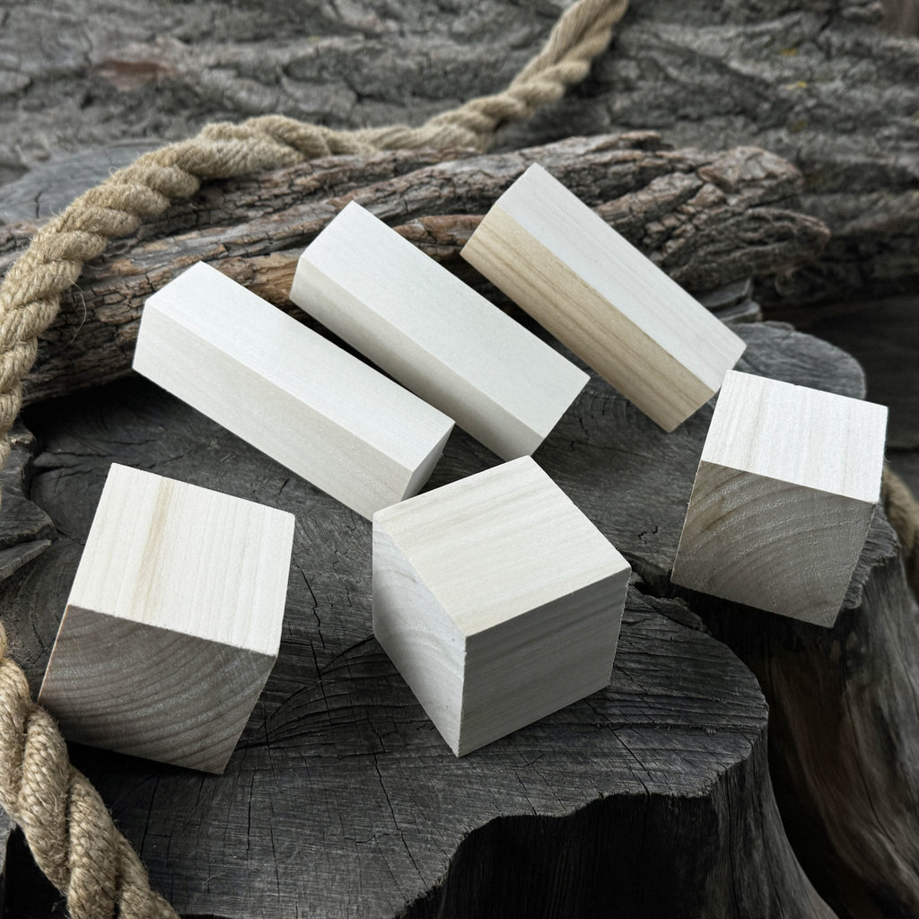 Set of 16 Linden Wood Carving Blanks