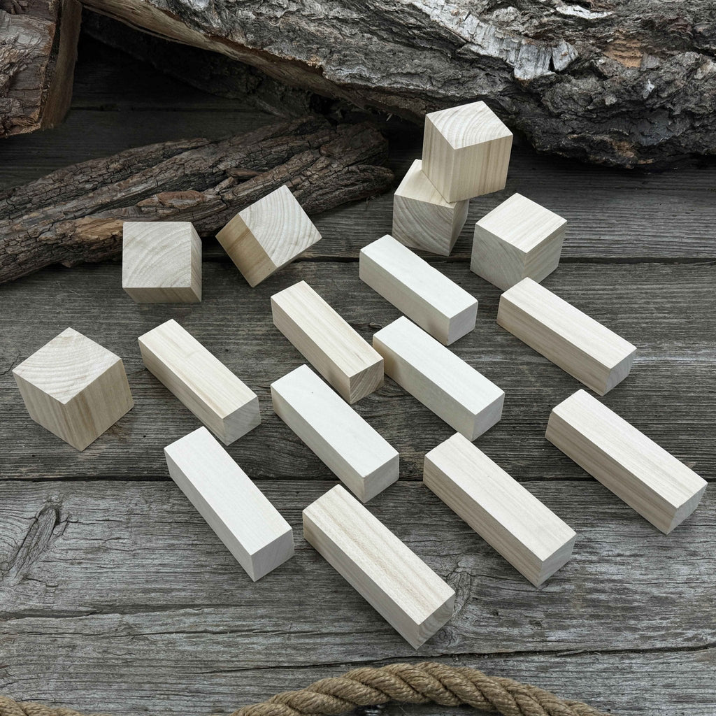 Set of 16 Linden Wood Carving Blanks