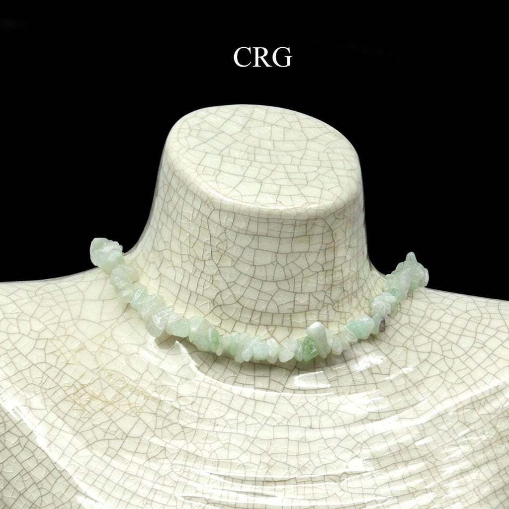 Green Aventurine Strand Chip Choker Necklace (16 Inches) (4 Pieces)