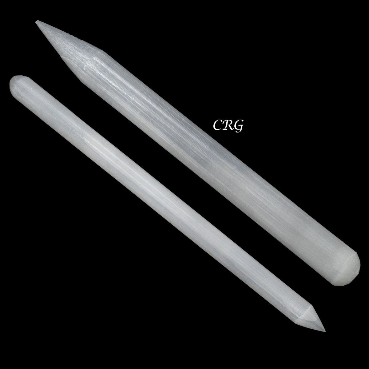 Hand Carved Thin Pencil Selenite Wand 6 to 6.5 Inches (4 Pieces)