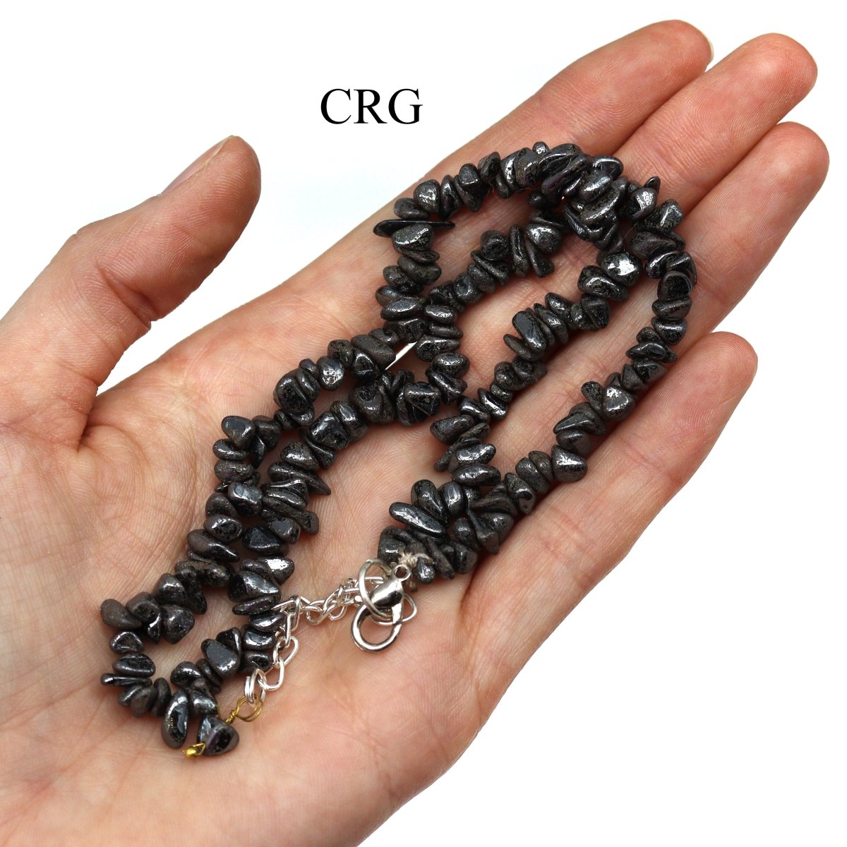 Hematite Strand Chip Choker Necklace (16 Inches) (4 Pieces)