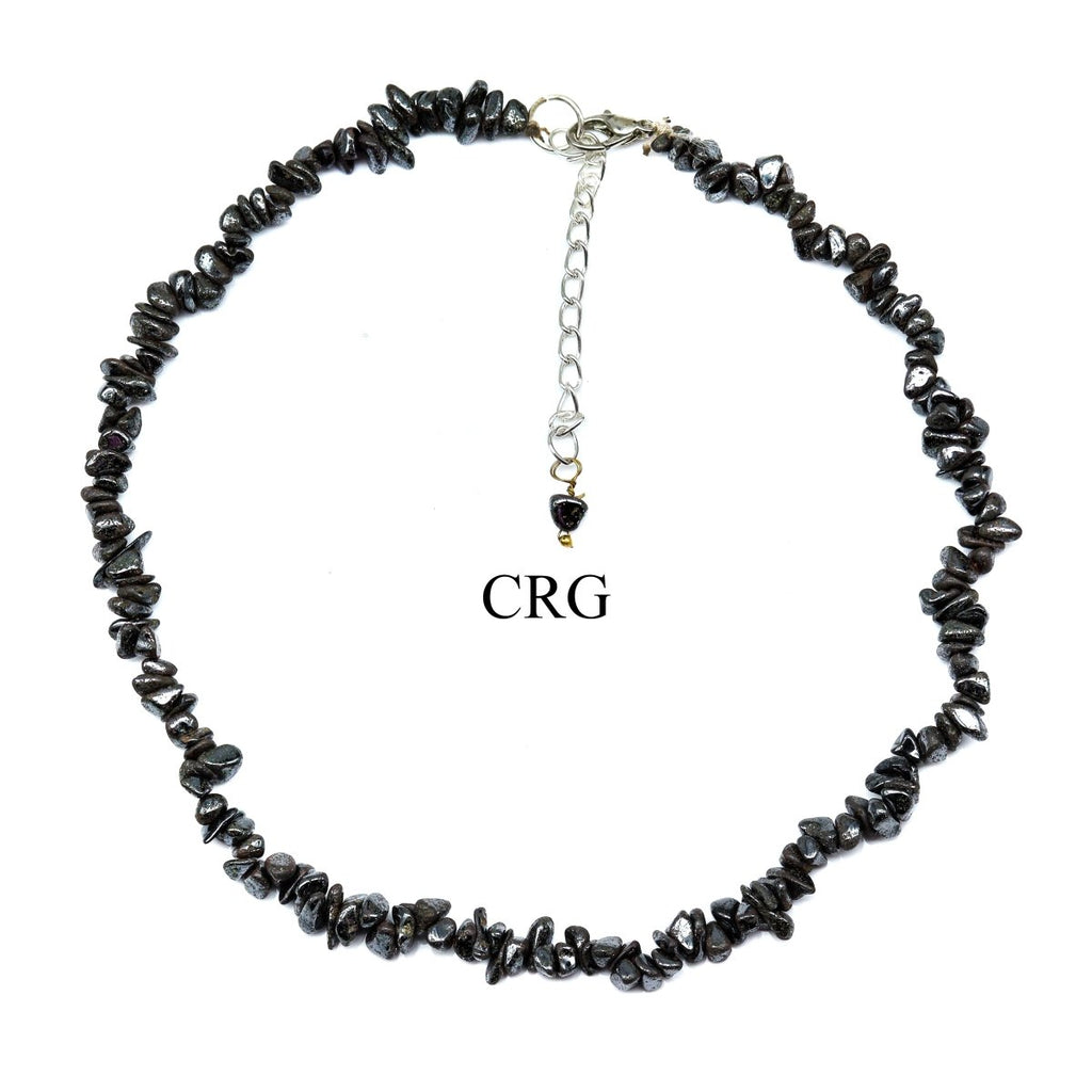 Hematite Strand Chip Choker Necklace (16 Inches) (4 Pieces)