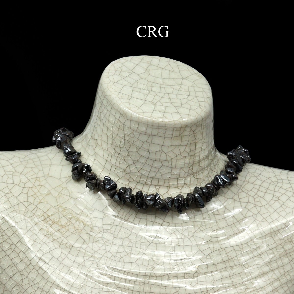 Hematite Strand Chip Choker Necklace (16 Inches) (4 Pieces)