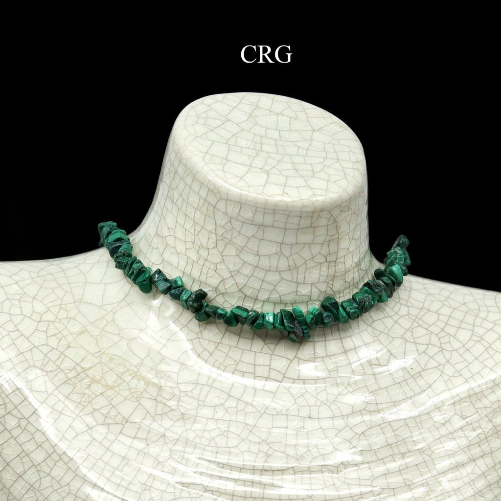 Malachite Inspired Strand Chip Choker Necklace (16 Inches) (4 Pieces)