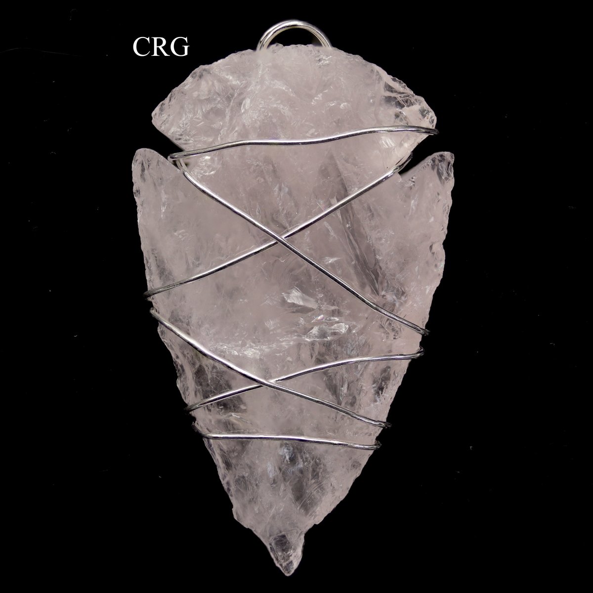 Rose Quartz Wire Wrapped Arrowhead Pendants - 1.5" - SET OF 4