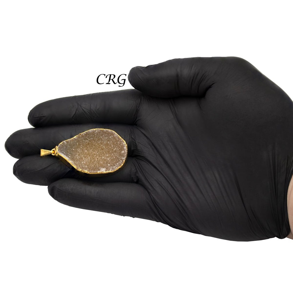 SET OF 4 - XLarge Gold Plated Druzy Pendant 40-50mm AVG