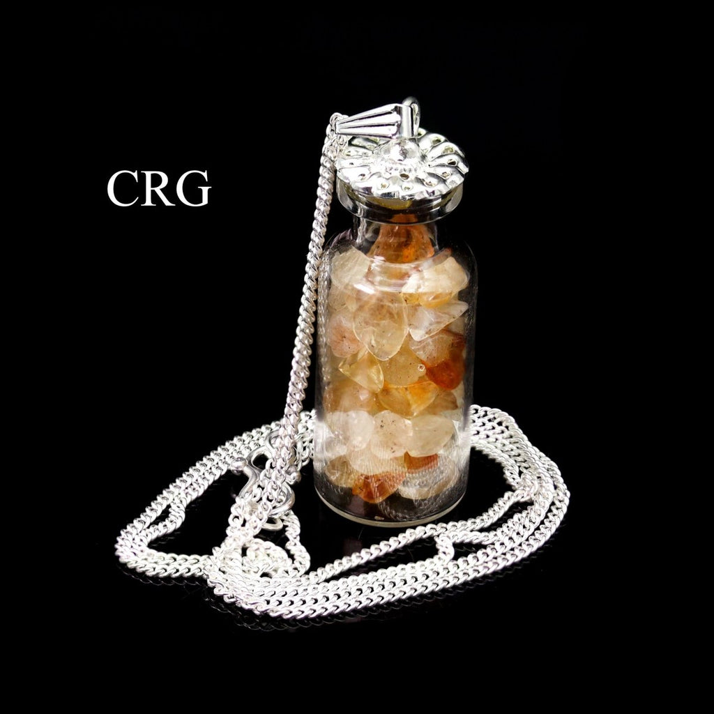 Citrine Chip Bottle Pendants - Set of 5