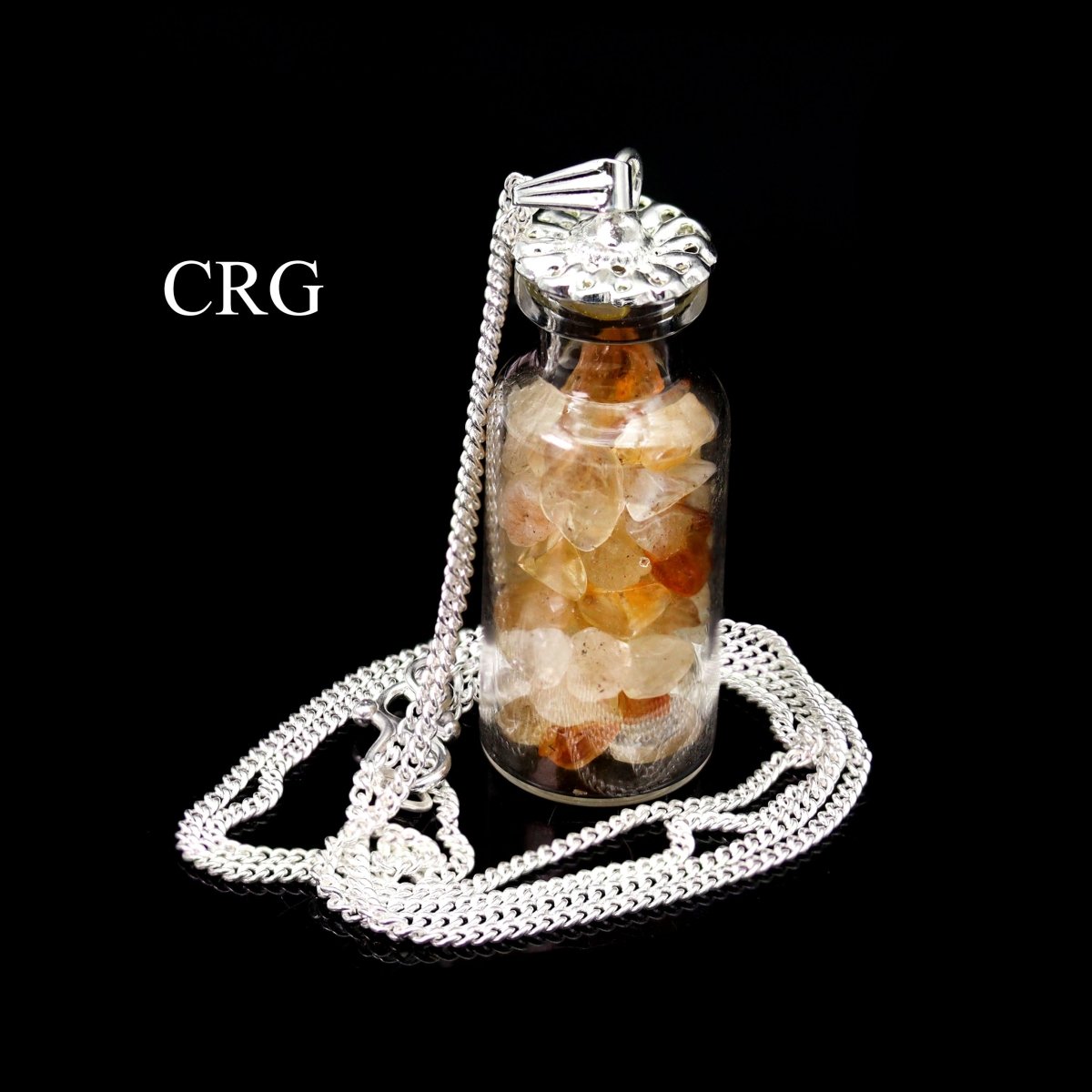 Citrine Chip Bottle Pendants - Set of 5