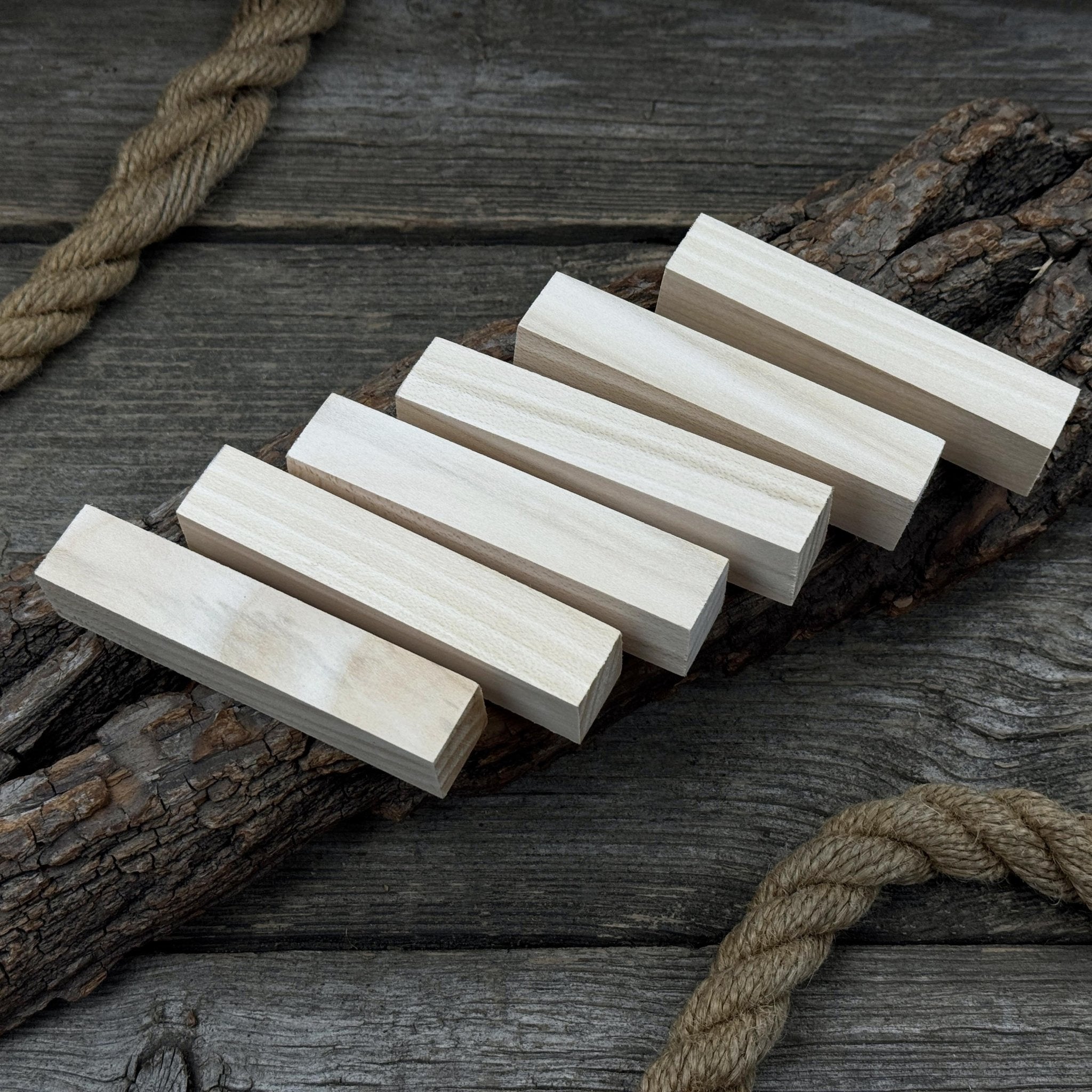 Set of 6 Linden Wood Carving Blanks, 10 x 2 x 2 cm (3.94 x 0.79 x 0.79 in)