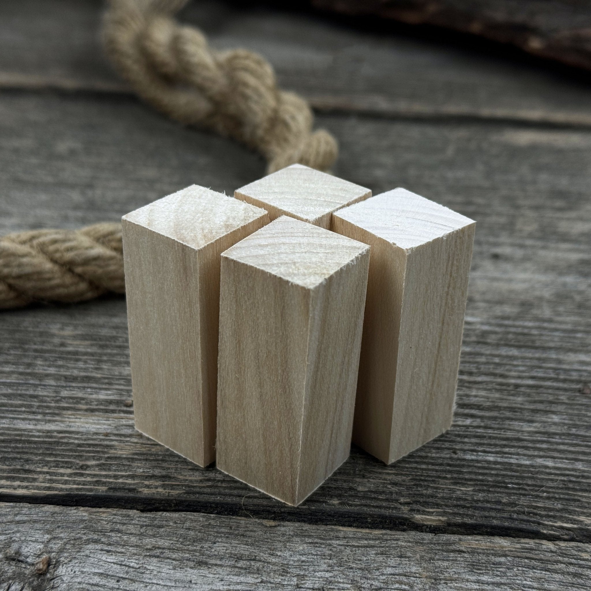 Set of 6 Linden Wood Carving Blanks, 5 × 2 × 2 cm (1.97 × 0.79 × 0.79 in)