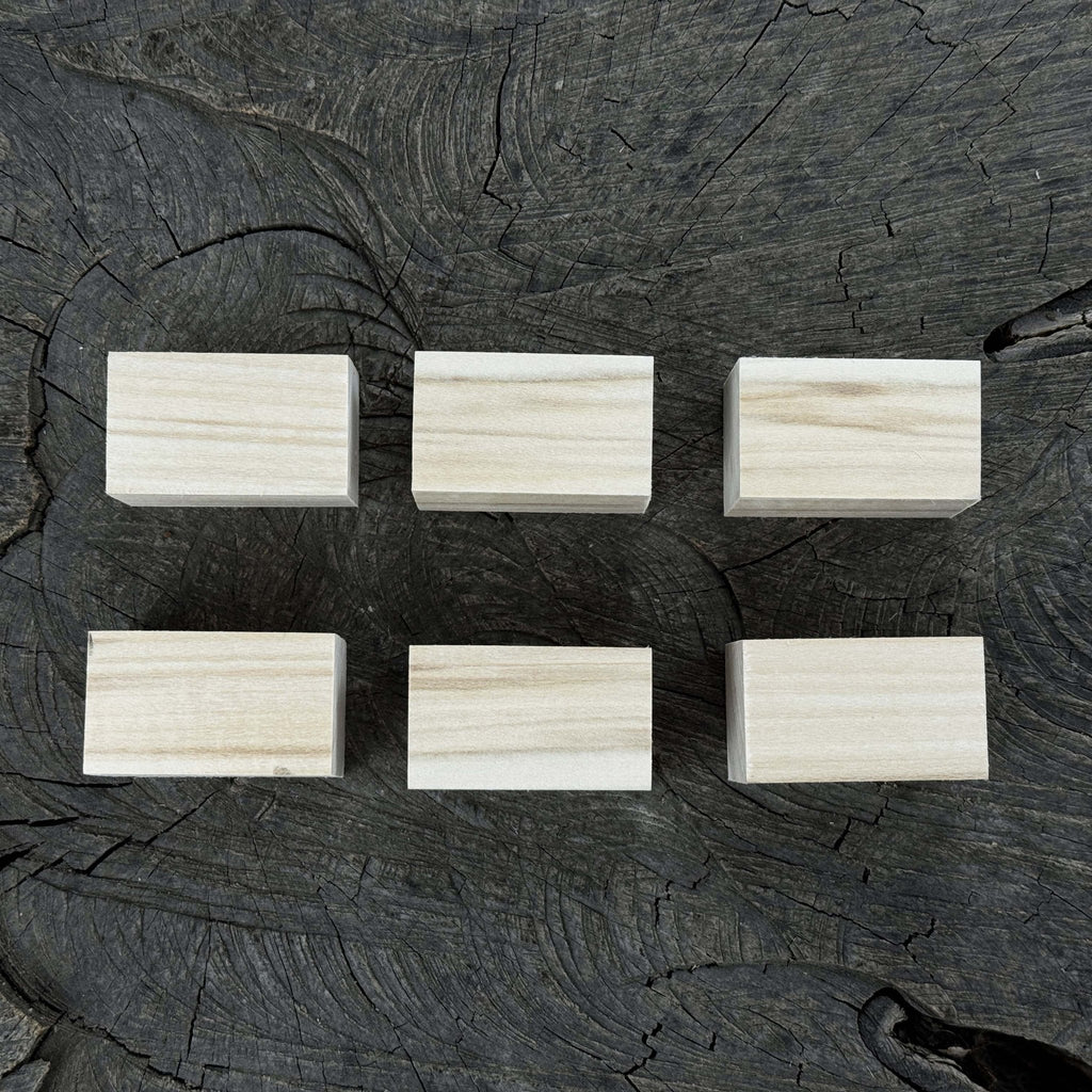 Set of 6 Linden Wood Carving Blanks, 5 × 3 × 3 cm (1.97 × 1.18 × 1.18 in)