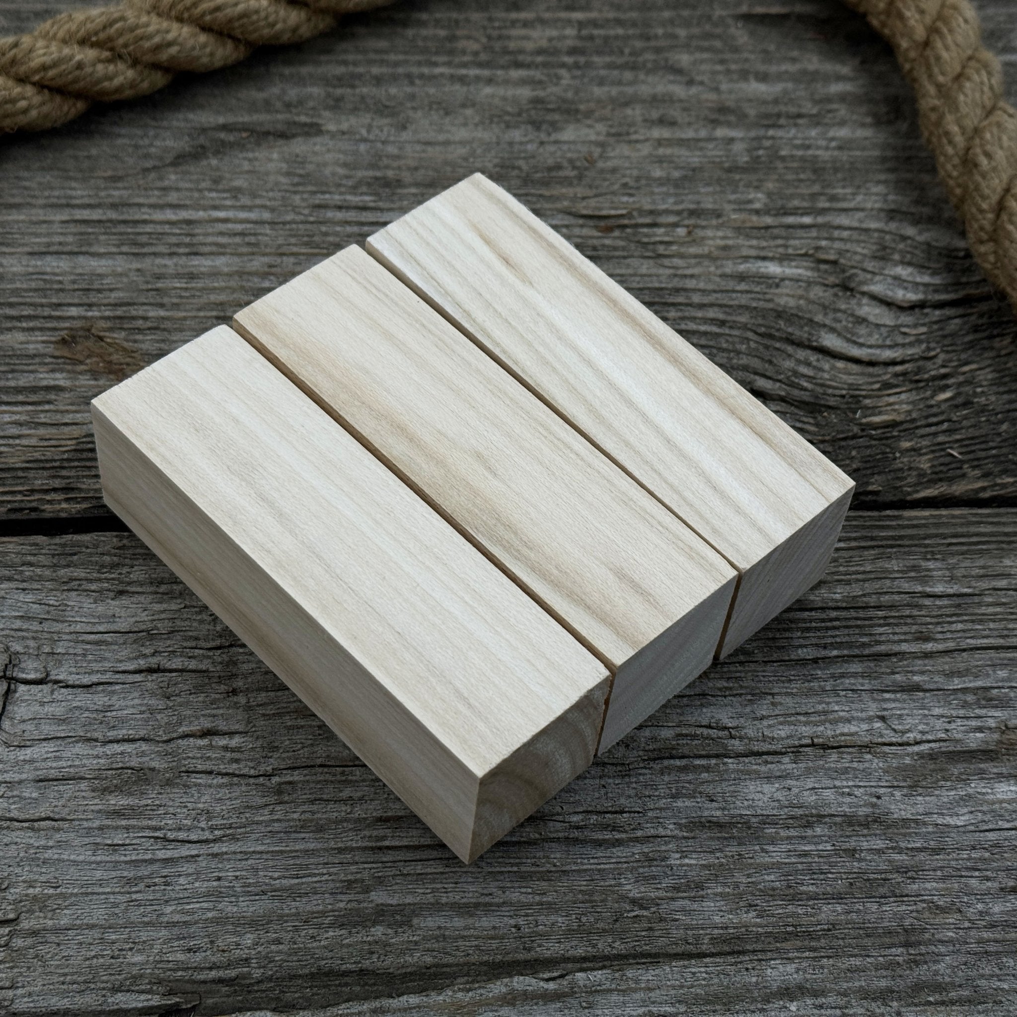 Set of 6 Medium Rectangular Linden Wood Carving Blanks