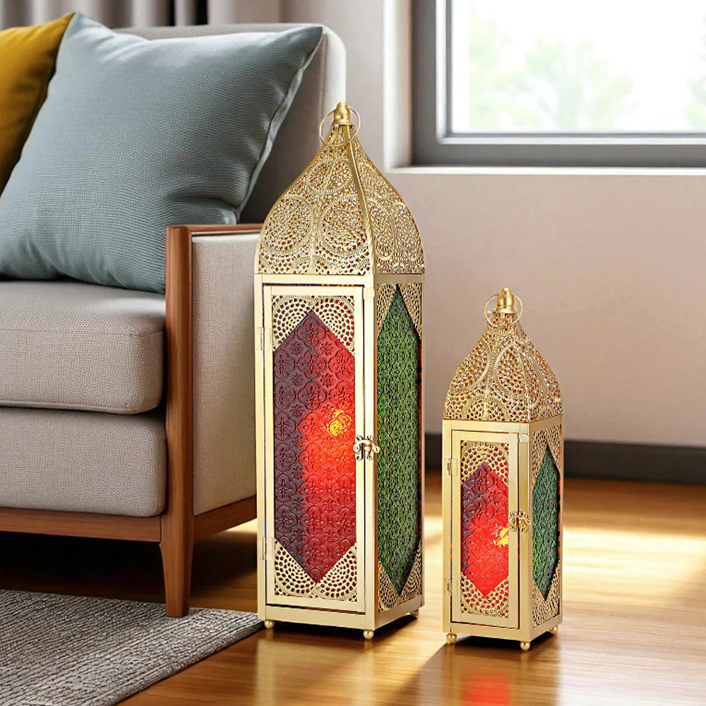 Set of 2 Moroccan Candle Lanterns Candle Holder | | Wiccan Center