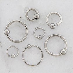 14G - 20G Steel Fixed Bead Captive Rings | Body Jewelry | Wiccan Center