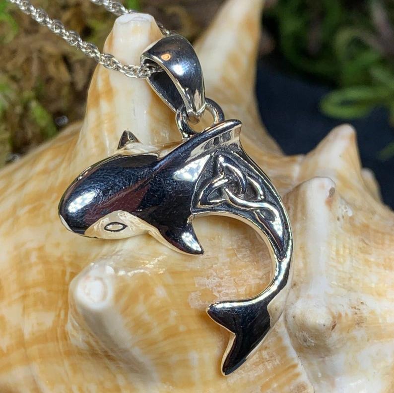 Nautical Celtic Shark Necklace in Sterling Silver | Pendant | Wiccan Center