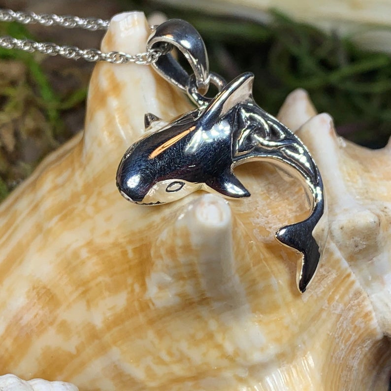 Nautical Celtic Shark Necklace in Sterling Silver | Pendant | Wiccan Center