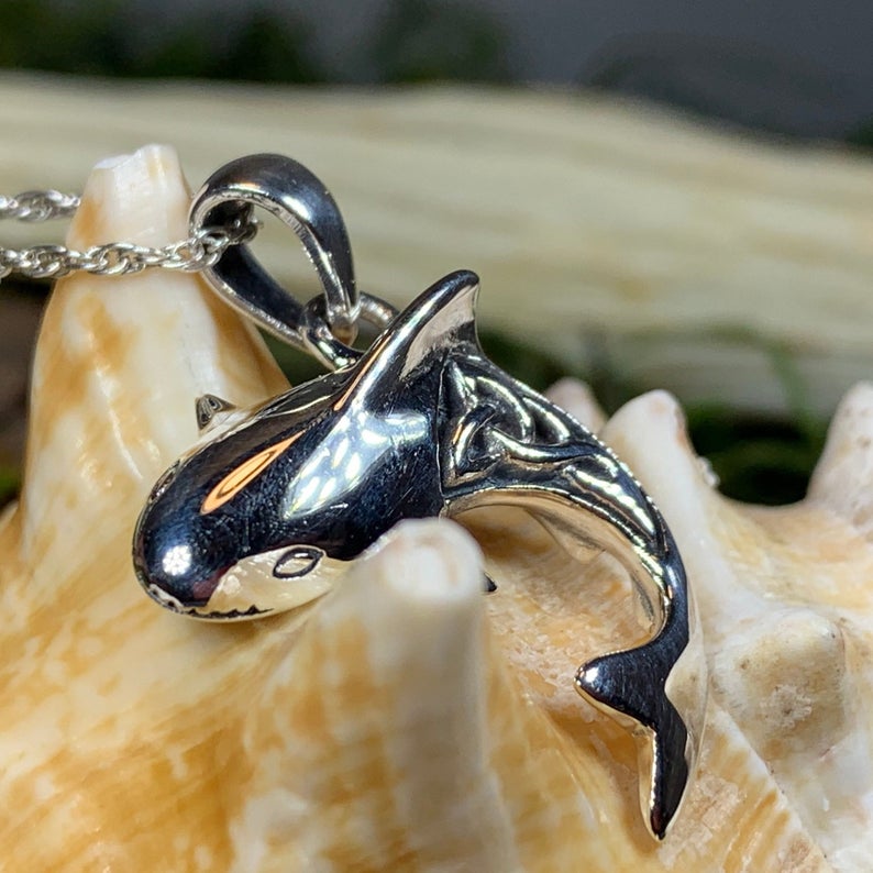 Nautical Celtic Shark Necklace in Sterling Silver | Pendant | Wiccan Center