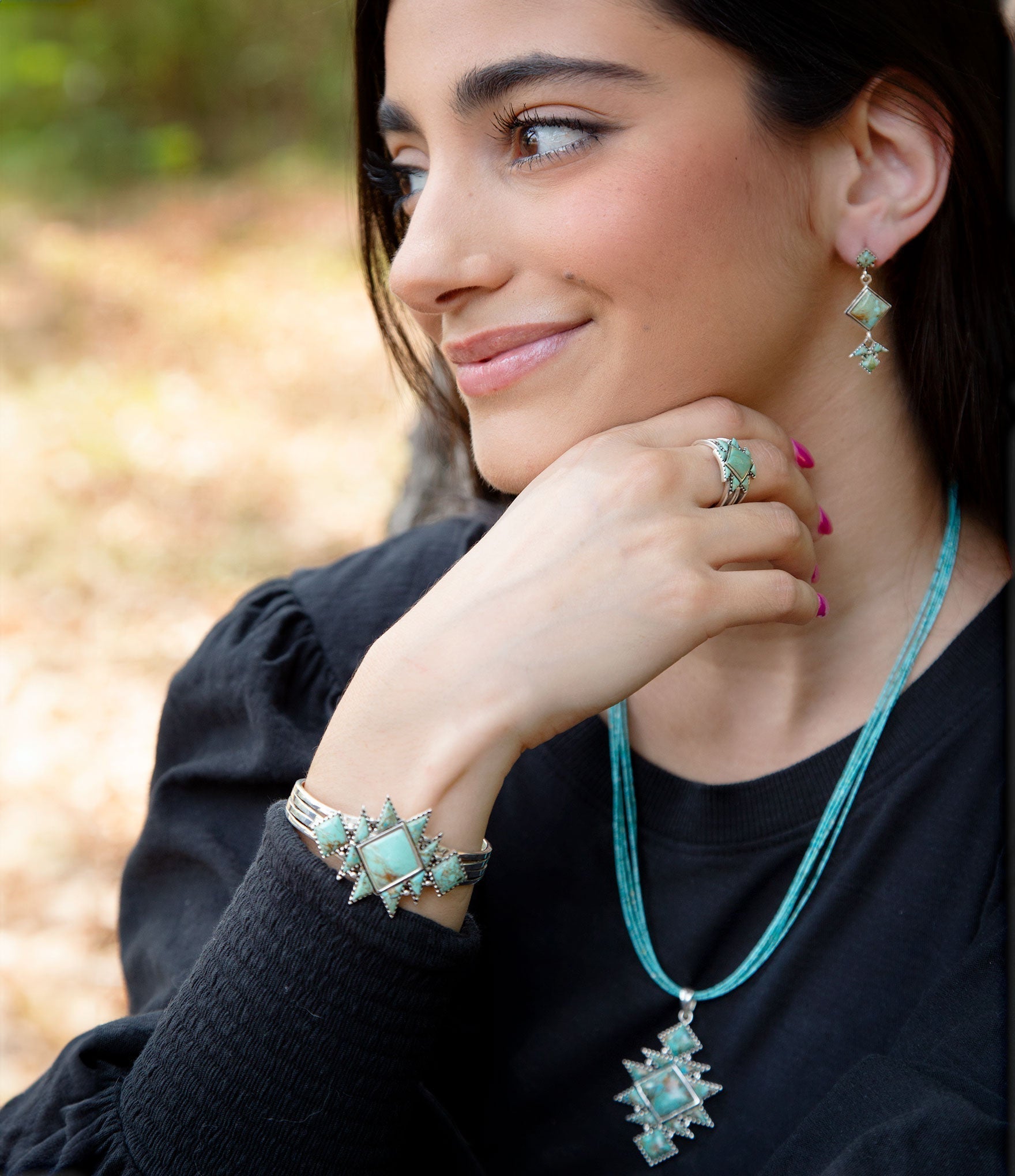 Sharp Blue Turquoise and Sterling Silver Cuff Bracelet | Bracelets | Wiccan Center
