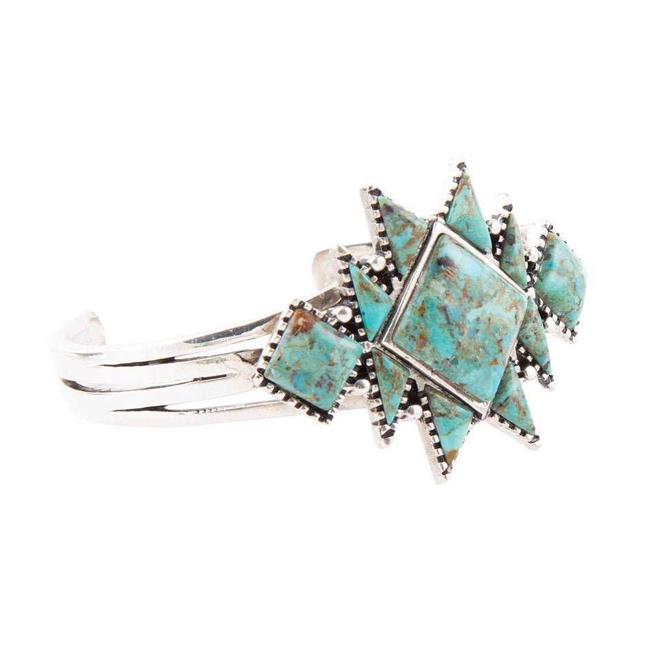Sharp Blue Turquoise and Sterling Silver Cuff Bracelet | Bracelets | Wiccan Center