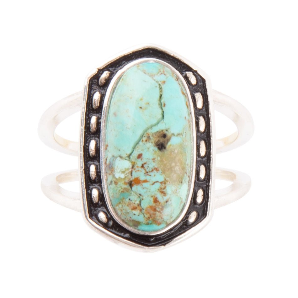 Shielded Blue Turquoise and Sterling Silver Ring | Rings | Wiccan Center