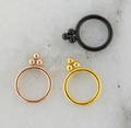 16G Steel PVD Hinged Segment Rings With Beaded Trinity | Body Jewelry | Wiccan Center