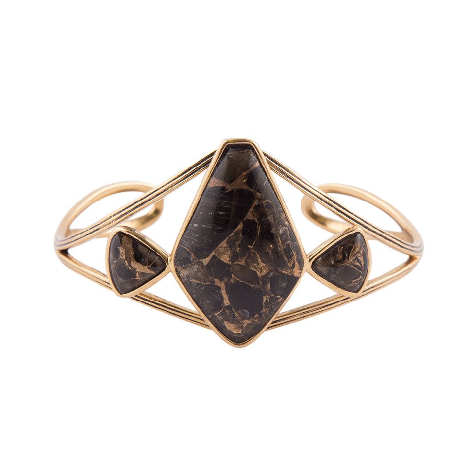 Shungite and Bronze Cuff | Bracelets | Wiccan Center