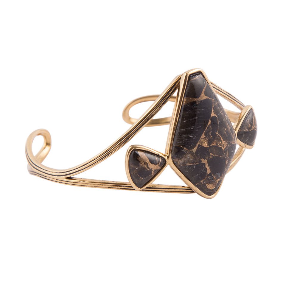 Shungite and Bronze Cuff | Bracelets | Wiccan Center