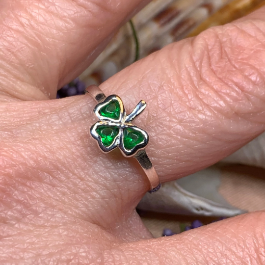 Emerald Isle Irish Shamrock Ring in Sterling Silver | Ring | Wiccan Center