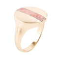 Signet Orange Sponge Coral and Golden Circle Ring | Rings | Wiccan Center