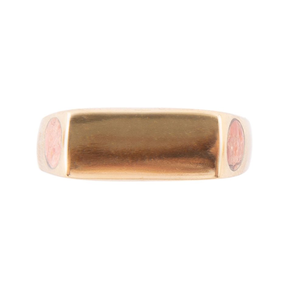 Signet Orange Sponge Coral and Bronze In The Hole Ring | Rings | Wiccan Center