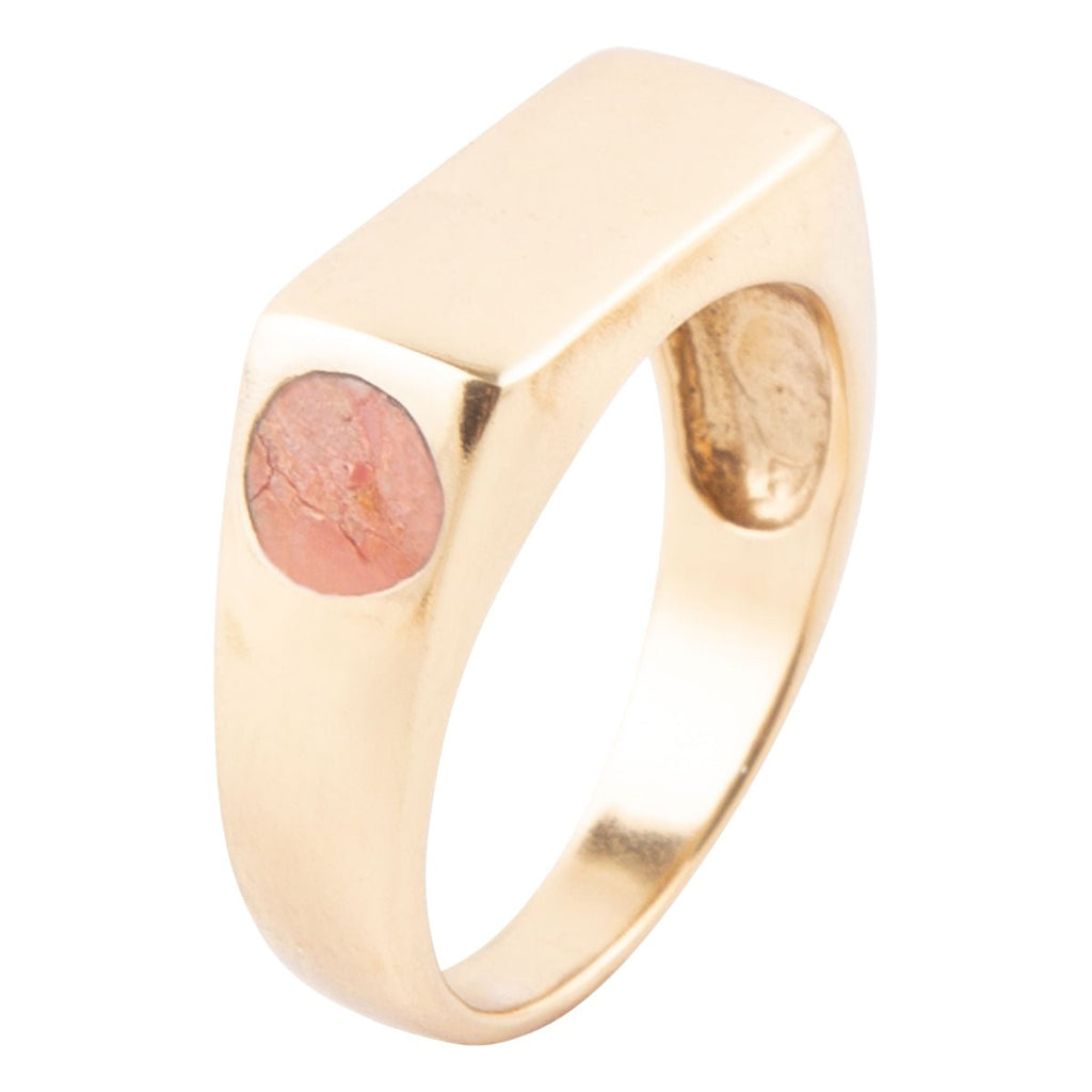 Signet Orange Sponge Coral and Bronze In The Hole Ring | Rings | Wiccan Center
