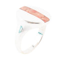 Signet Orange Sponge Coral and Sterling Silver Circle Ring | Rings | Wiccan Center