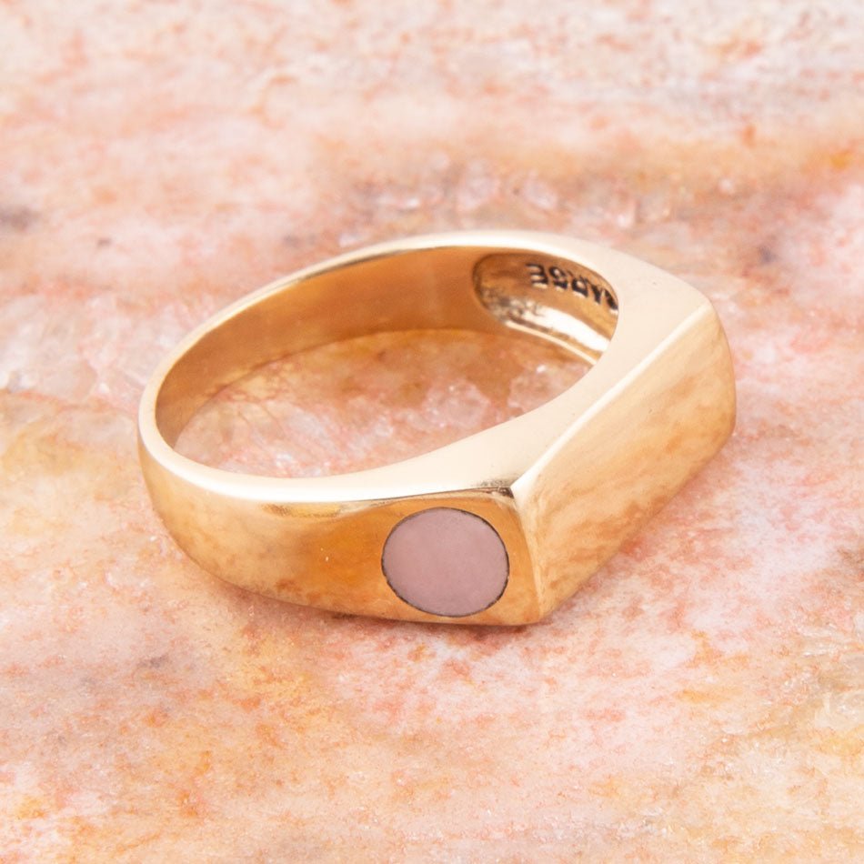 Signet Pink Opal and Bronze In The Hole Ring | Rings | Wiccan Center