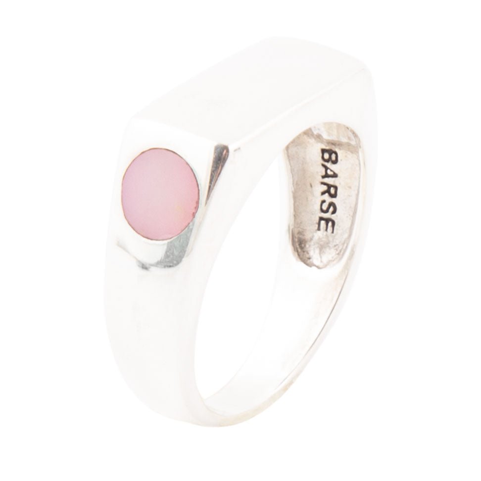 Signet Pink Opal and Sterling Silver In The Hole Ring | Rings | Wiccan Center