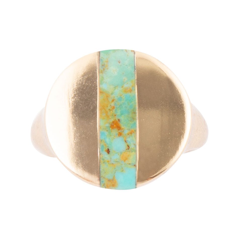Signet Turquoise and Bronze Circle Ring | Rings | Wiccan Center