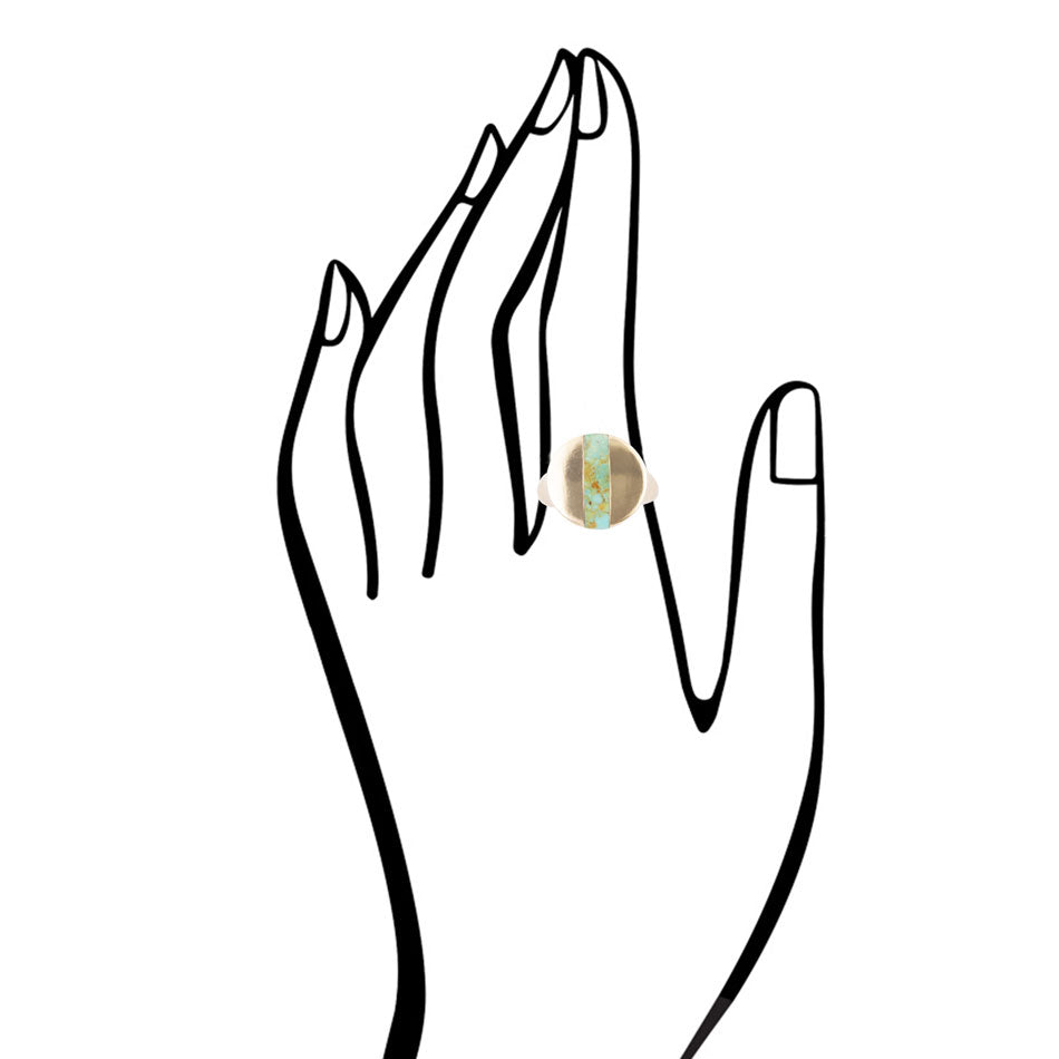 Signet Turquoise and Bronze Circle Ring | Rings | Wiccan Center