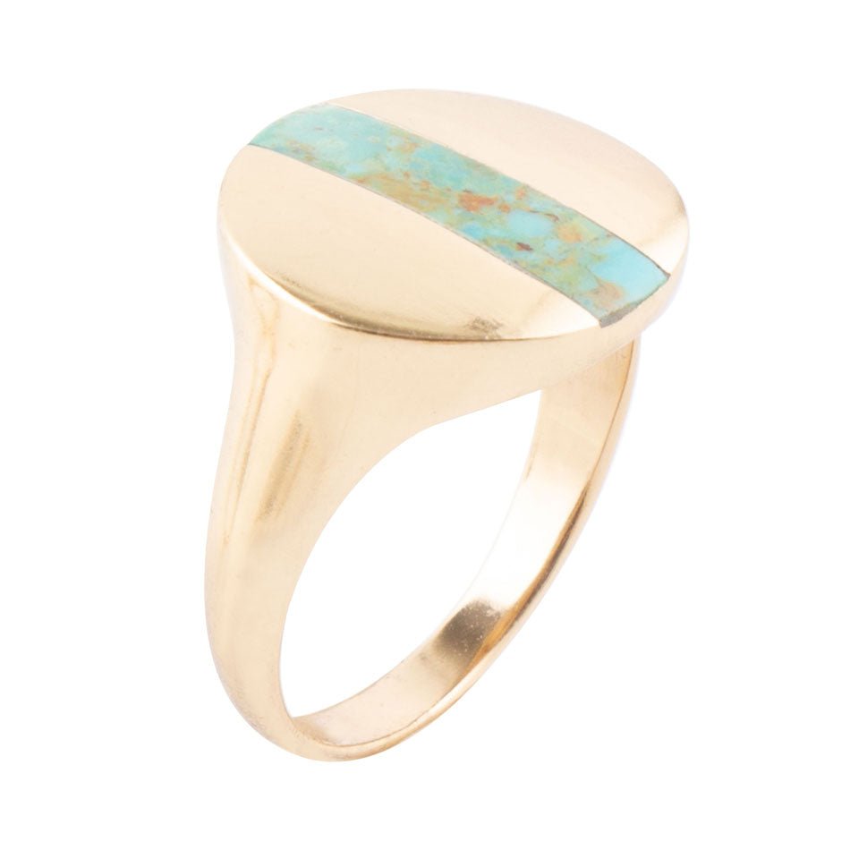 Signet Turquoise and Bronze Circle Ring | Rings | Wiccan Center