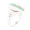 Signet Turquoise and Sterling Silver Circle Ring | Rings | Wiccan Center