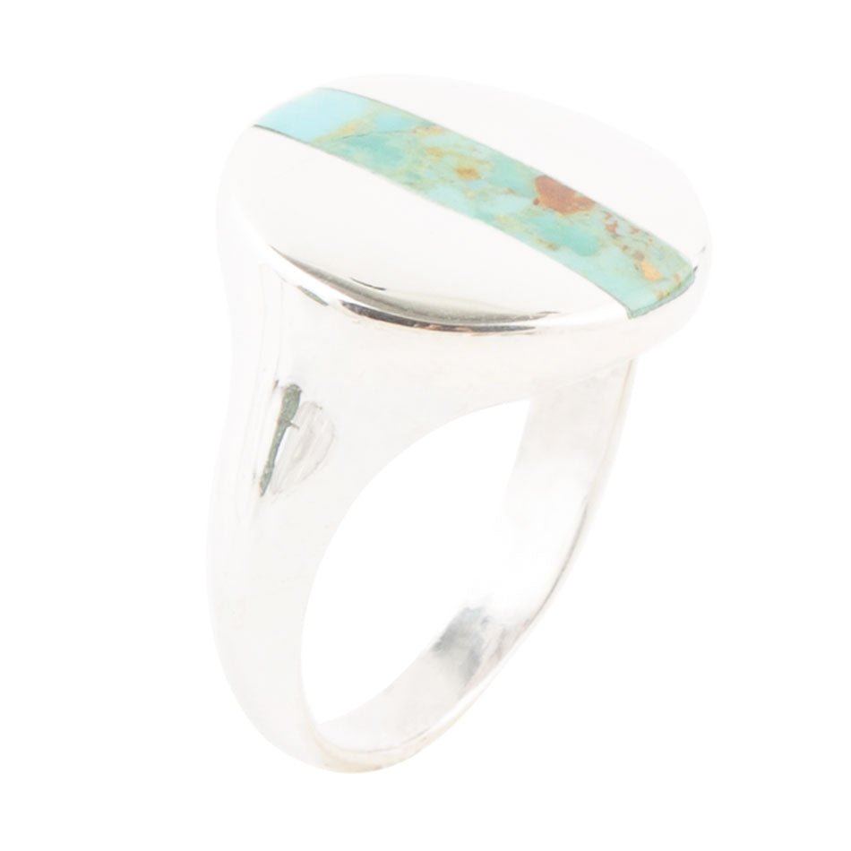 Signet Turquoise and Sterling Silver Circle Ring | Rings | Wiccan Center