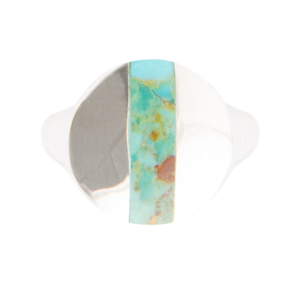 Signet Turquoise and Sterling Silver Circle Ring | Rings | Wiccan Center