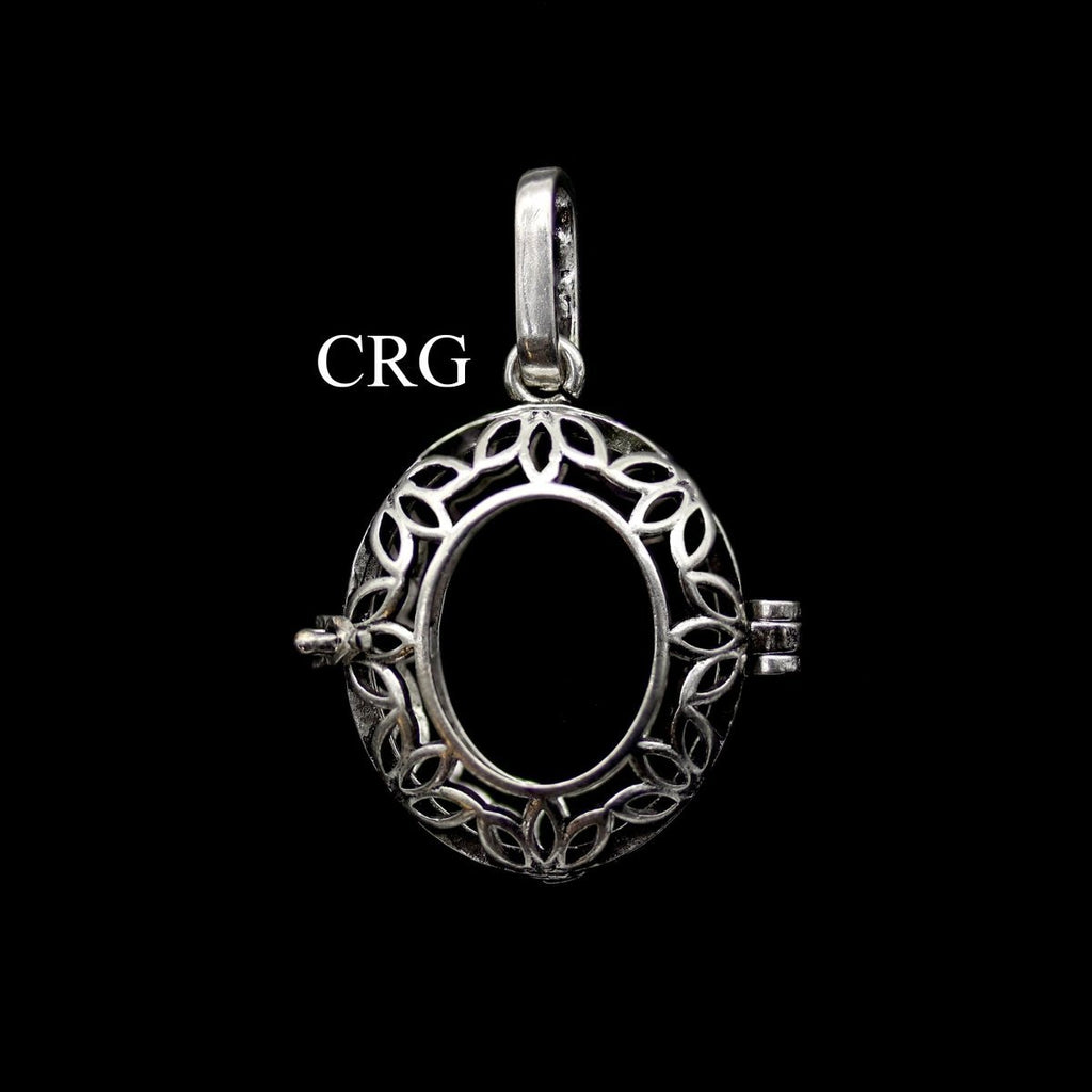 Silver Plated Filigree Cabochon Pendant Frame (1 Inch) (4 Pieces)