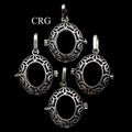 Silver Plated Filigree Cabochon Pendant Frame (1 Inch) (4 Pieces)