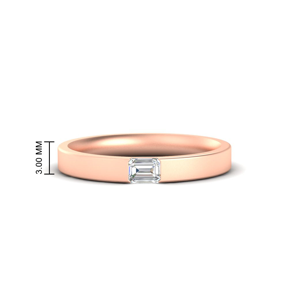Single Emerald Mens Wedding Band