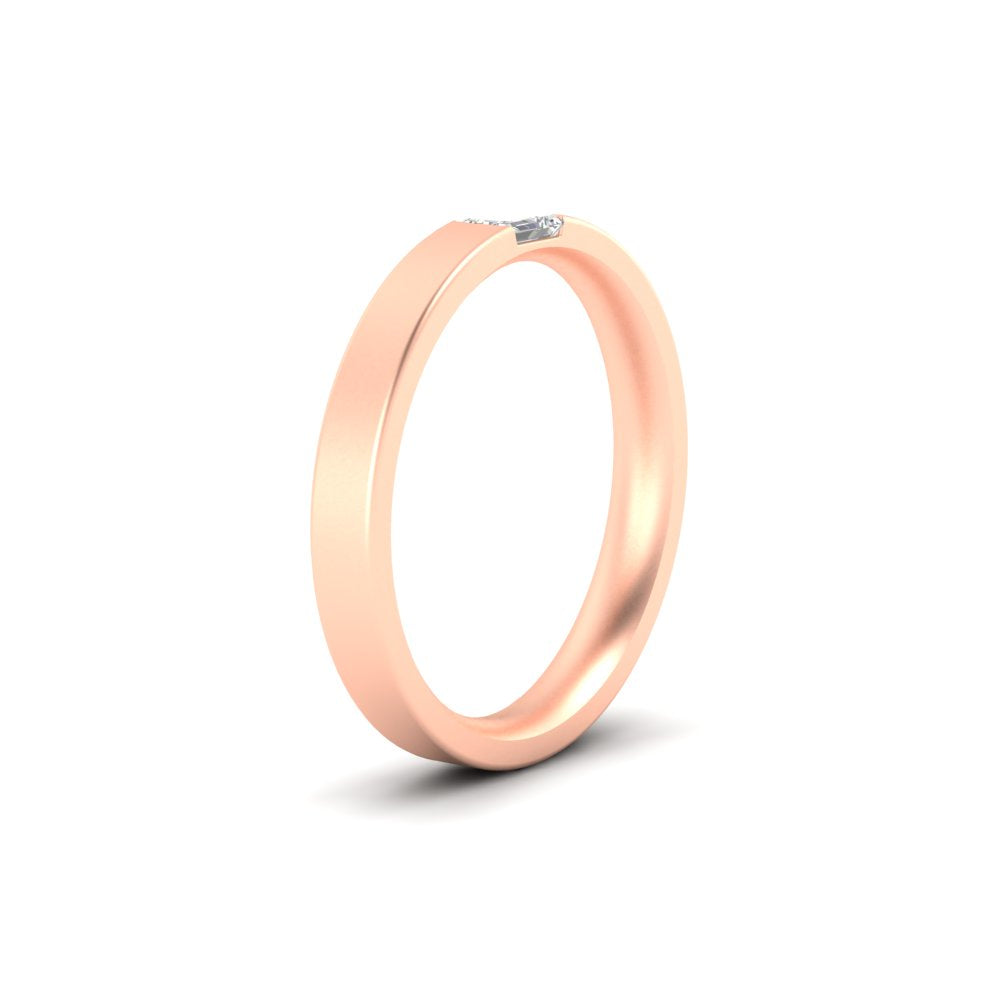 Single Emerald Mens Wedding Band